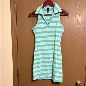 Wild Fable Green and White Sheath Polo Dress